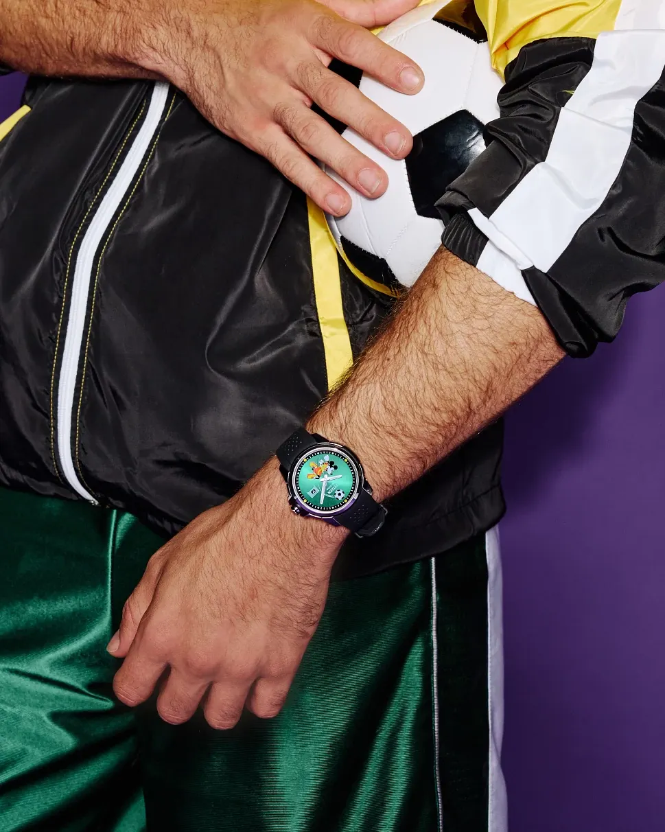 Mickey Mouse Goalie Green Dial Silicone Strap AW1656-08W | CITIZEN